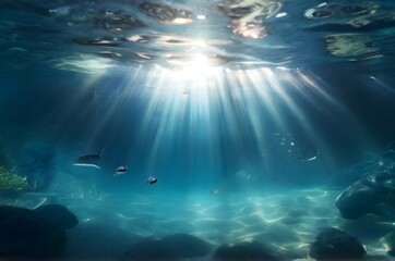 Lights come through the water, deep water in day lights