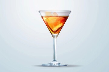 Poster - A glass filled with a drink on a table. Suitable for food and beverage concepts