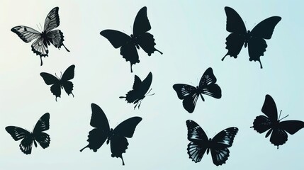Aufkleber - A group of butterflies flying in the sky. Suitable for nature and wildlife concepts