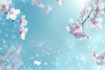 Poster - Colorful flowers blooming on a tree branch, perfect for nature-themed designs