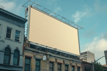 Aufkleber - A large billboard on the side of a building. Ideal for marketing and advertising concepts