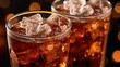 © Fotograf - Two glasses filled with ice on a table, suitable for beverage concepts