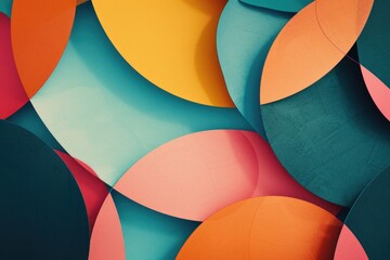 Aufkleber - A close up of a bunch of paper circles, suitable for various design projects