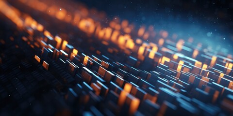 Poster - A close up of lights in a dark room, suitable for various design projects