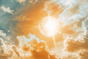 Poster - Sunlight shining through clouds, ideal for nature or weather concepts
