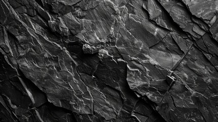 Poster - A striking black and white image of a rugged rock face. Ideal for geological or outdoor themes