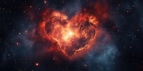 Poster - A heart shaped object in the middle of a galaxy. Perfect for astronomy enthusiasts