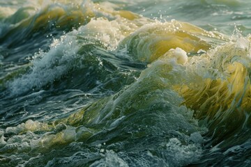 Poster - Detailed view of a wave in the ocean, suitable for nature concepts