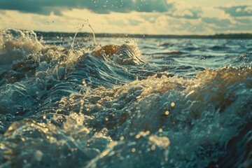 Aufkleber - Close up view of water waves, suitable for nature backgrounds or relaxation concepts