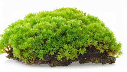 Wall Mural - green tuft leucobryum moss isolated on white background leucobryum glaucum mosses cutout for design