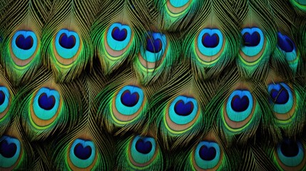 Poster - Close up shot of vibrant peacock feathers, perfect for a variety of projects
