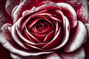 Wall Mural - A close-up shot of a single rose in full bloom, its velvety red petals contrasting elegantly with a backdrop of pure white