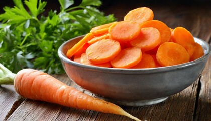 Wall Mural - sliced carrot in a bowl