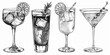Three glasses filled with different beverages, perfect for illustrating variety in drinks