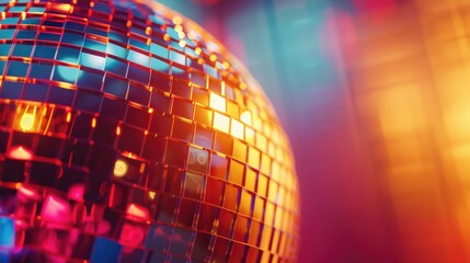 Poster - A shiny disco ball in a room, perfect for party or music event concepts