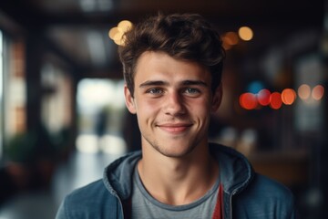 A young man smiling in a hoodie, suitable for various concepts