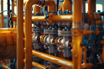 Poster - A network of interconnected pipes, suitable for industrial concepts