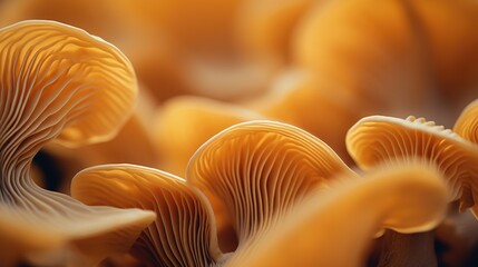 Poster - Close up of a group of mushrooms, suitable for nature themes
