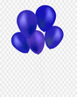Blue Balloons isolated on transparent background. Vector illustration.