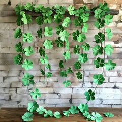 shamrock green leaves background, st patricks day backdrop, st patricks day decoration