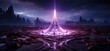 an image of a purple star surrounded by purple light, in the style of mystic mechanisms, 32k uhd, aetherclockpunk, futuristic themes, light silver, installation-based, inspired