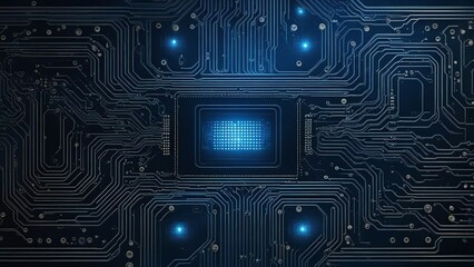 circuit board background _An abstract futuristic circuit board with high computer technology blue color background. 