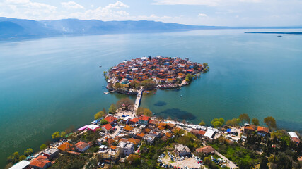 Wall Mural - Aerial View Golyazi Village in Uluabat Lake, Bursa, Turkey