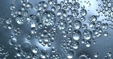 Wall Mural - slow motion macro of floating micro particles molecules in liquid are analyzed with microscope by ch