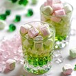 shamrock shooters cocktail top lucky marshmellows on white background