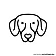 Dachshund head thin line icon. Dog breed. Editable stroke. Vector illustration.