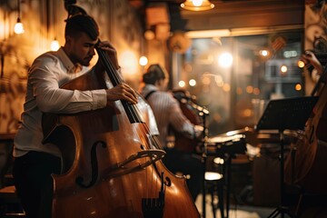 Man Playing Cello in Bar