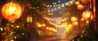 © Gasi - Traditional Asian Street Lanterns, Festive lanterns at night, warm tones in traditional Asian street, inviting ambiance.