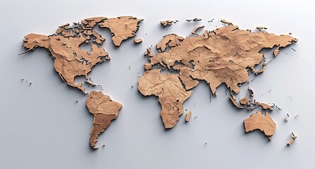 3D world map illustration	