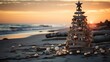 drift wood christmas tree | rustic driftwood xmas trees | driftwood xmas tree, in the style of bokeh panorama, photorealistic compositions, en plein air beach scenes, uhd image, symbolic images, commi