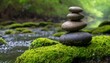 Balanced Rock Zen Stack. Stack of zen stones on nature background