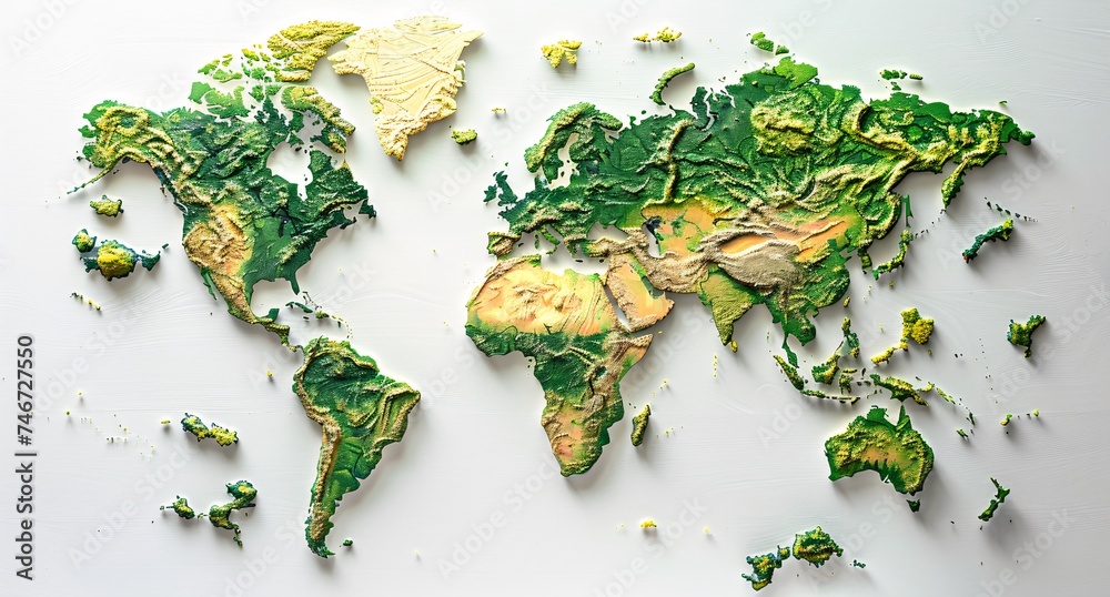 3D world map illustration Stock Illustration | Adobe Stock
