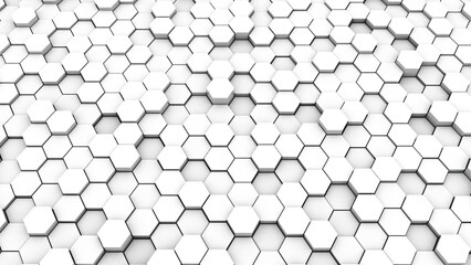 Aufkleber - Abstract white Hexagonal. Computer generated 3d render