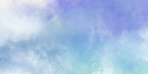 Wall Mural - Blue sky space watercolor background. Galaxy, universe, blue watercolor background. Watercolor blue sky color background with clouds and sparkling