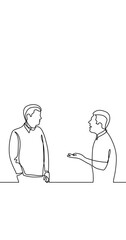 Poster - self drawing continuous line animation of people talking conversation vertical video with copy space