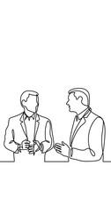 Poster - self drawing continuous line animation of people talking conversation vertical video with copy space