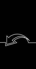 Poster - animation of continuous line drawing of arrow vertical video black background