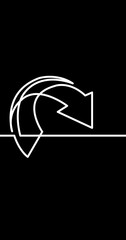 Poster - animation of continuous line drawing of arrow vertical video black background