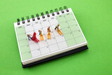 Fototapeta Mapy - Concept of four-day work week. Printed calendar for a 4 day working week