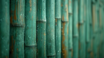  A close up picture of a bamboo wall. Ai generative