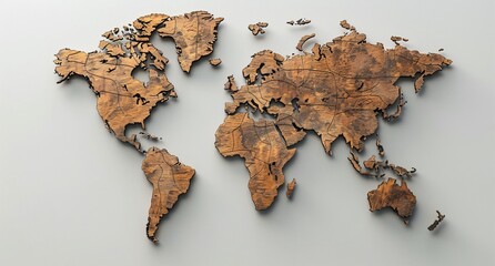 Wall Mural - 3D world map illustration