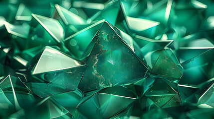 Wall Mural - Emeralds Isolated. Emeralds. Macro. A beautiful emerald gems isolated. Emerald, Sapphire or Tourmaline green crystals. Gems. Mineral crystals. Made With Generative AI.