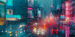 abstract rainy city background