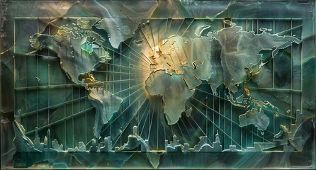 Wall Mural - 3D world map illustration