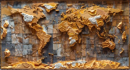 Wall Mural - 3D world map illustration