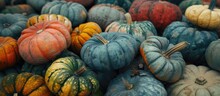 A Large Pile Of Freshly Harvested Pumpkins Sits Side By Side, Ready For Sale. The Vibrant Orange Colors Stand Out Against The Background, Creating A Striking Display Of Autumn Produce.